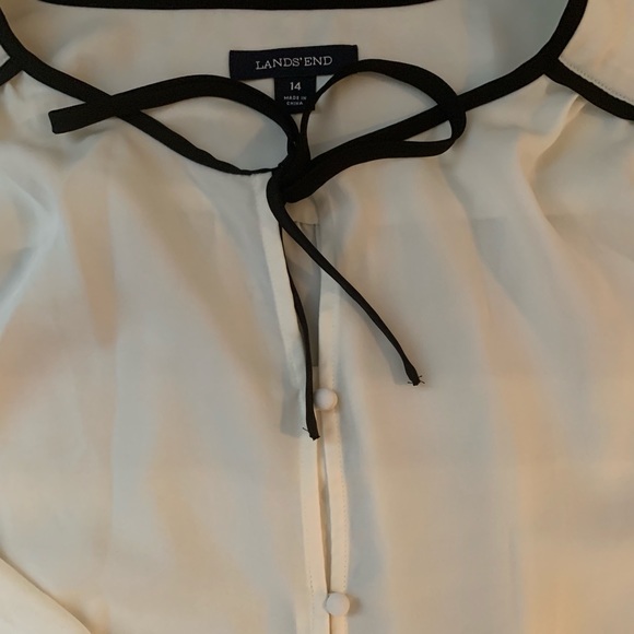 Lands End Ivory and Black Blouse - Picture 2 of 2